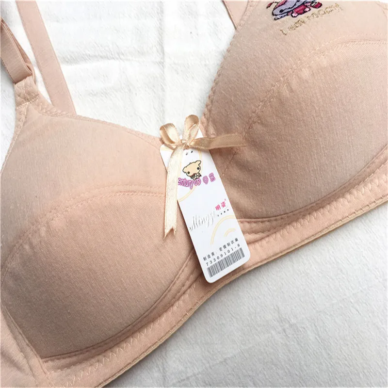 Хлопковый тренировочный бюстгальтер для девочек однотонный здоровый дышащий