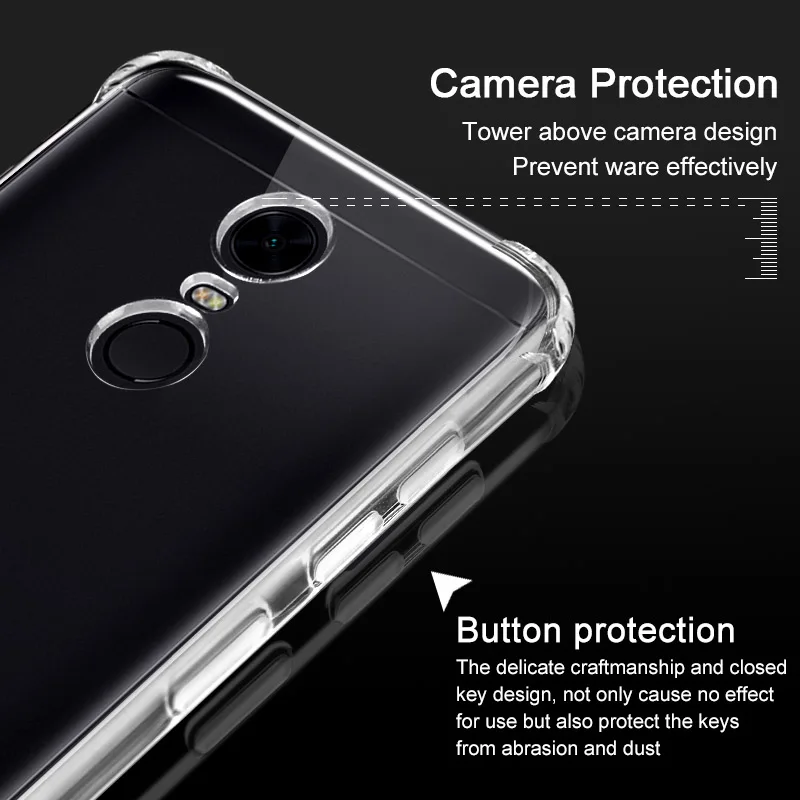 IMAK Corners Airbag Чехол для Xiaomi Redmi 5 Plus прозрачные чехлы из ТПУ Note Global Dual Sim полный