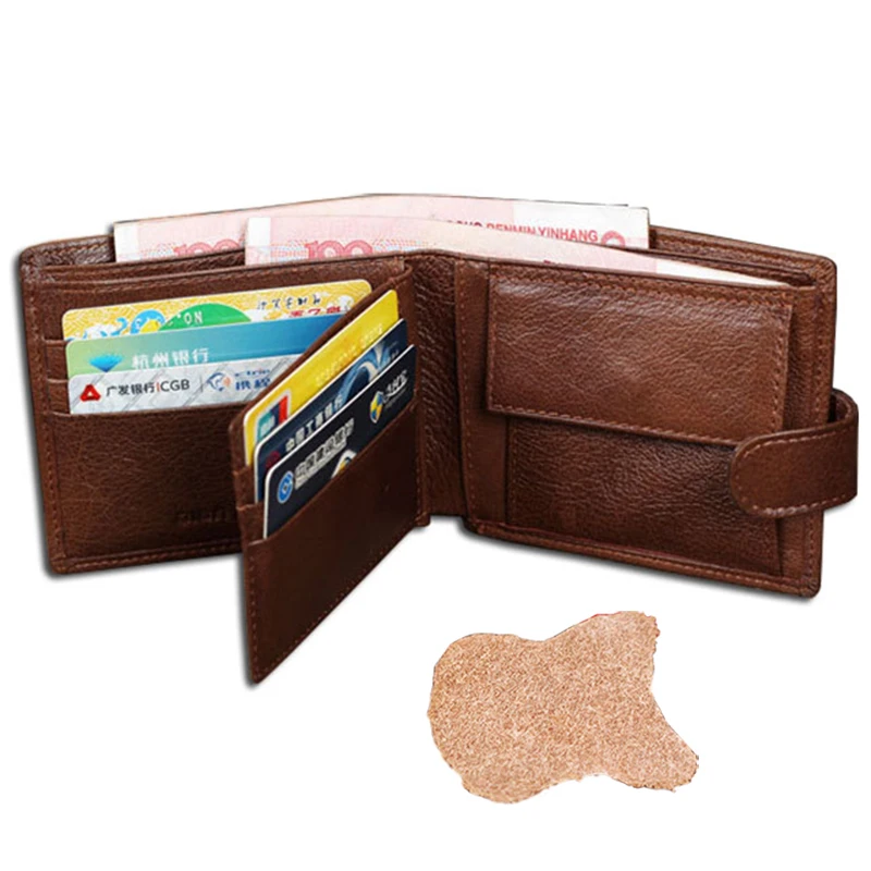 Мужской бумажник из 100% натуральной кожи с отделением для мелочи|wallets for men brands|purse