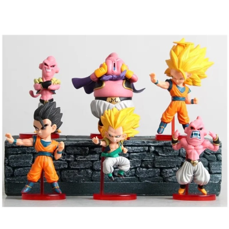 8-10CM Dragon Ball Son Goku 6 pcs/set Toy PVC Anime Figure Saiyan Model Figures Doll Decoration Kids Gift Z86 | Игрушки и хобби
