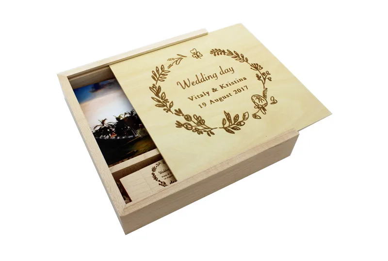 JASTER maple фотоальбом деревянный usb+ коробка Memory stick USB 3,0 4 ГБ 8 ГБ 16 ГБ 32 ГБ 64 ГБ фотография подарок логотип на заказ(170*170*35 мм