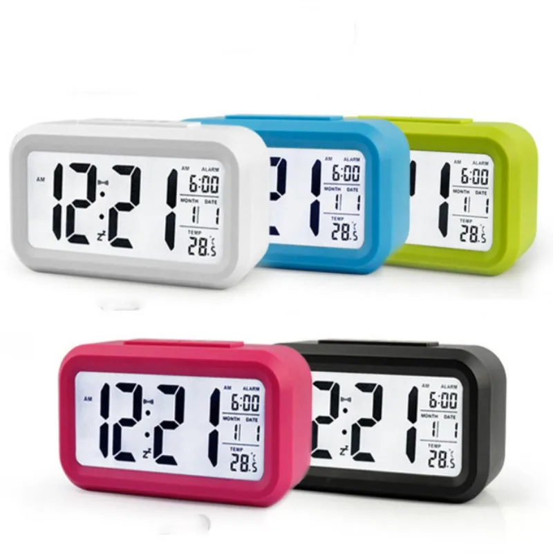 

Digital Alarm Clock Student Clock Large LCD Display Snooze Electronic Office Clock with Backlight for Kids Rooms Office Home