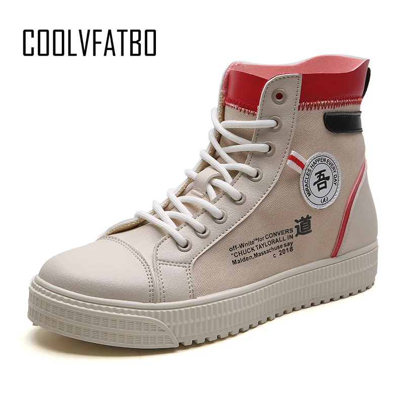 COOLVFATBO; Мужская обувь из Вулканизированной Ткани; сезон весна-осень; модные кроссовки на шнуровке; Стильная однотонная мужская обувь