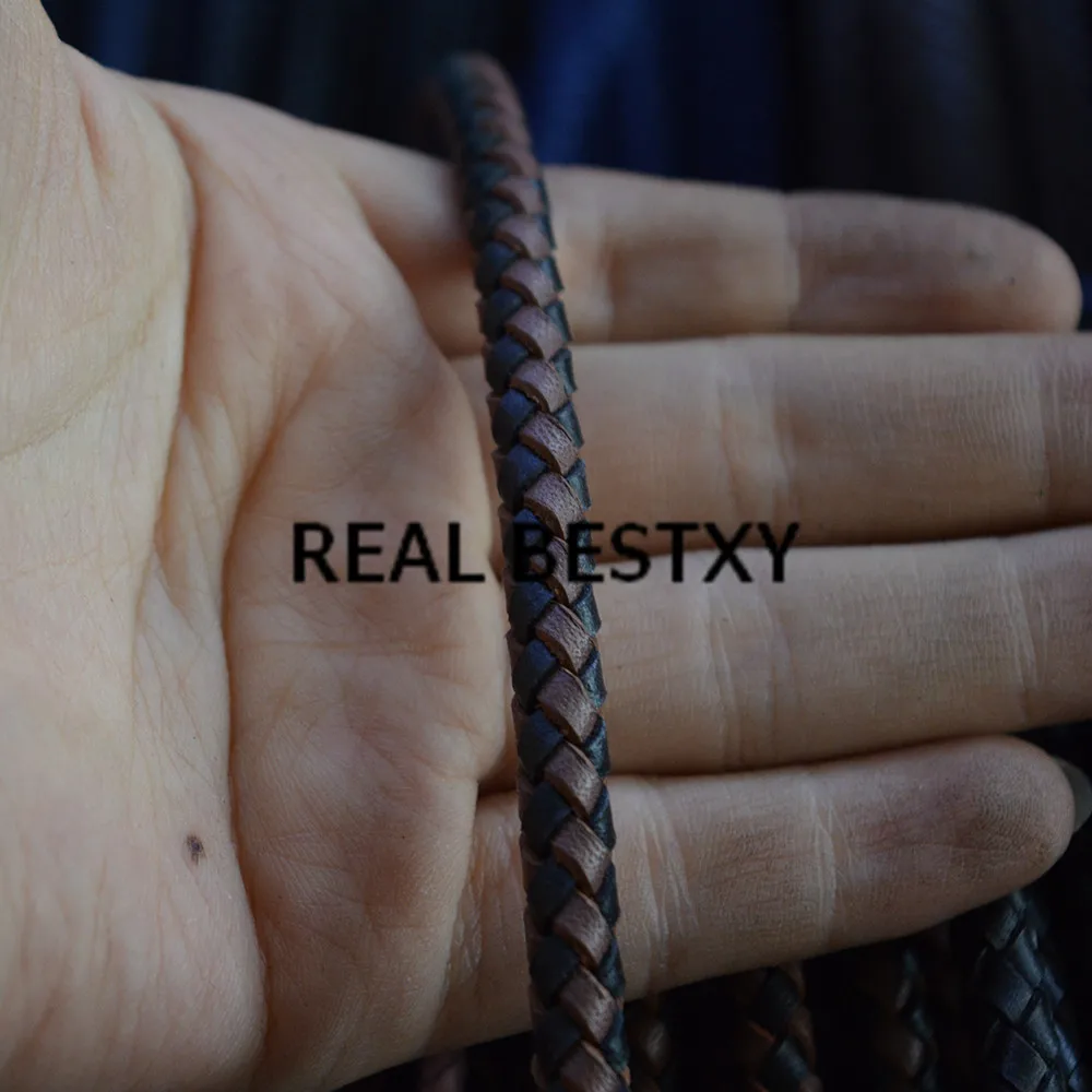 Натуральный BESTXY 5 м/лот 6 мм черный + коричневый круглый плетеный шнур из