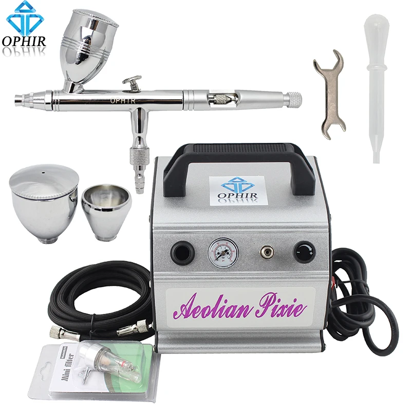 Аэрограф Двойного Действия OPHIR Гравитационный краскопульт в комплекте 110 В 220