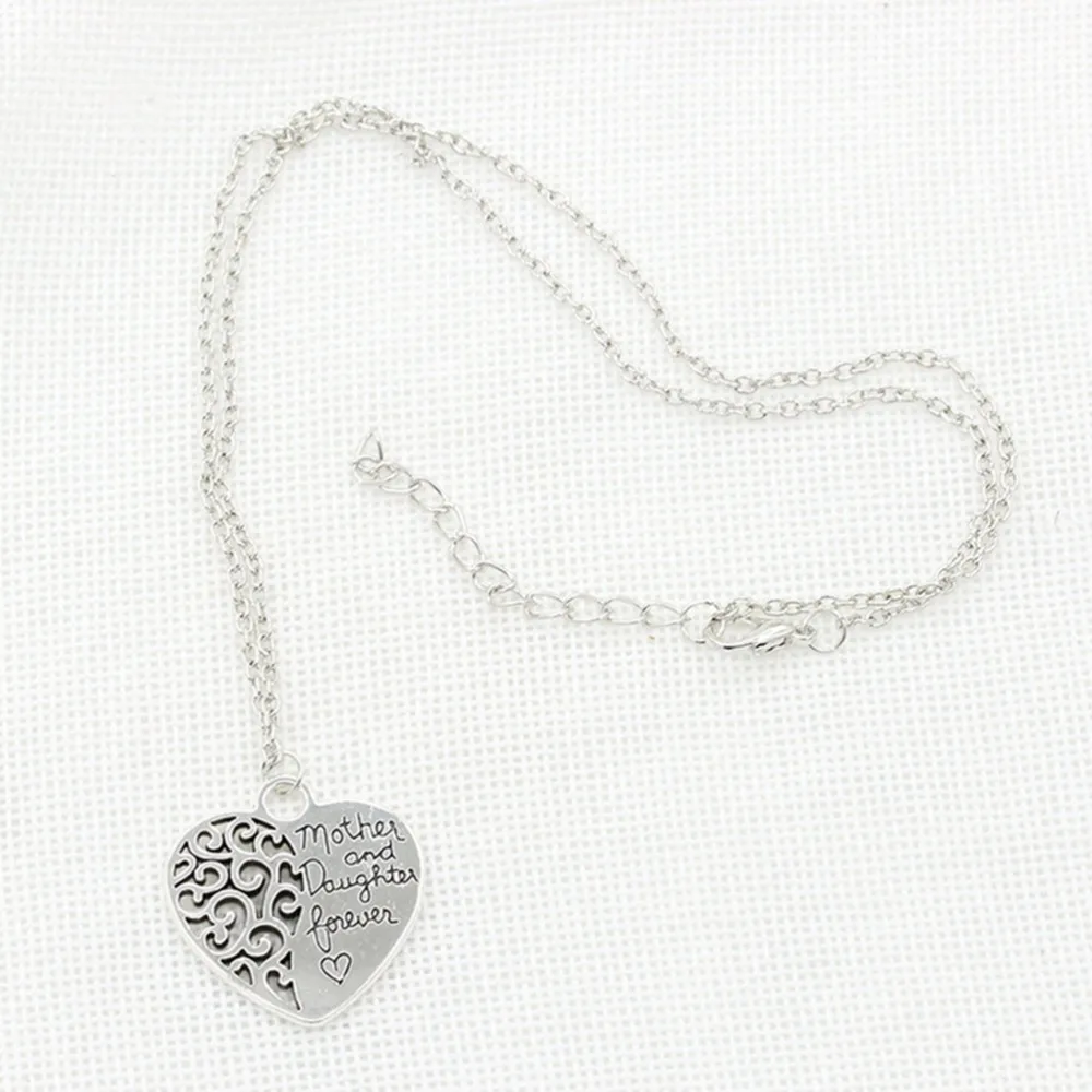 Женское Ожерелье с кулоном в виде сердца или мамы серебряным покрытием|pendant