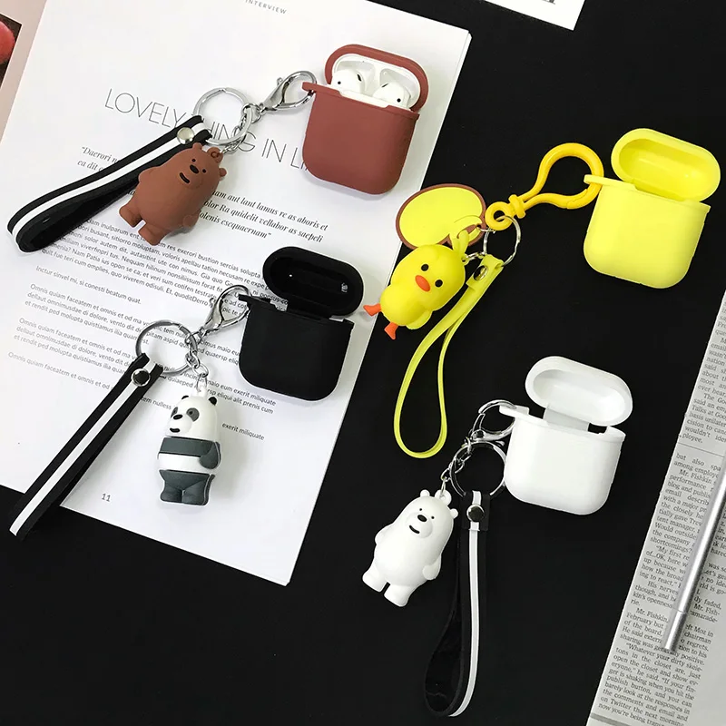 Милый силиконовый чехол, наушники для Apple Airpods i12 TWS Air Pods 1 2 3, Bluetooth, чехол для наушников, мультяшная панда, коробка с брелком