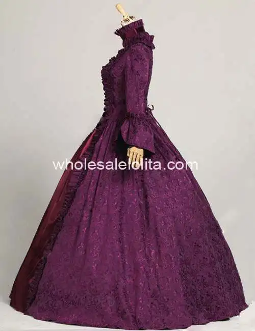 

Georgian Victorian Gothic Period Dress Masquerade Ball Gown Reenactment Theatre Costume Purple