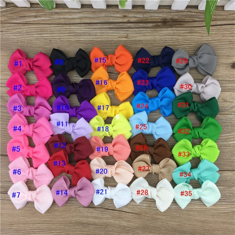 XIMA 35 шт./лот 2 5 дюйма Grosgrain ленты для волос банты с зажимом Заколки Детские