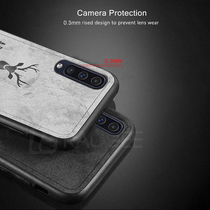 Чехол Raugee для Samsung Galaxy A70 Мягкий тканевый чехол из ТПУ с краями A50 A 50 70 A705F