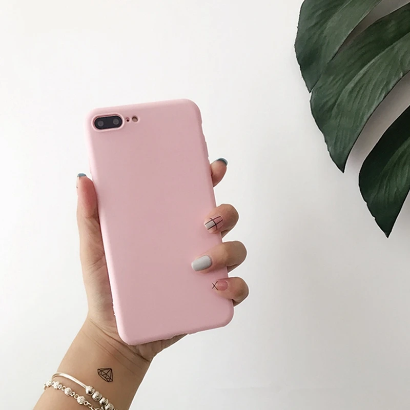 Матовый простой чехол карамельного цвета для iPhone 11 pro max 7 8 6 s plus xs x xr 360 роскошный