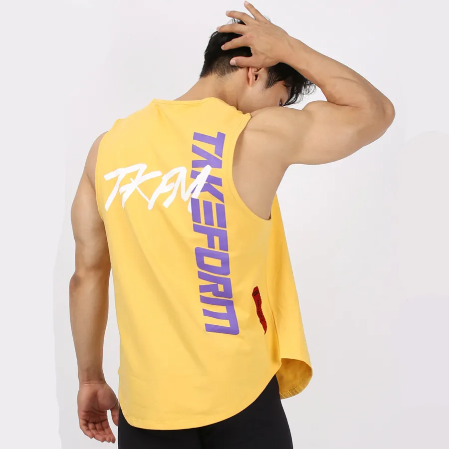

Mens Casual Fashion Tank Top Gyms Fitness Workout Cotton Sleeveless Shirt Summer Clothing Male Stringer Singlet Undershirt Vest