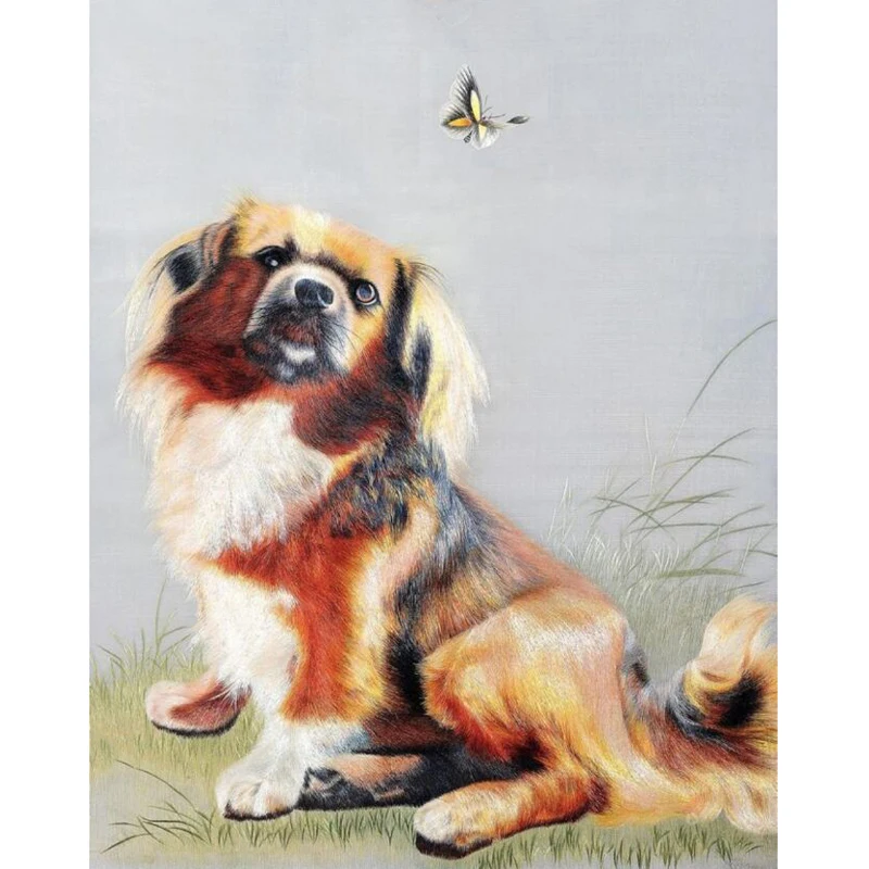 

Алмазная вышивка 5D DIY бриллиантовый рисунок Рождество Собака и бабочка вышивка крестиком 100% полностью Стразы мозаика животные масло подарк...