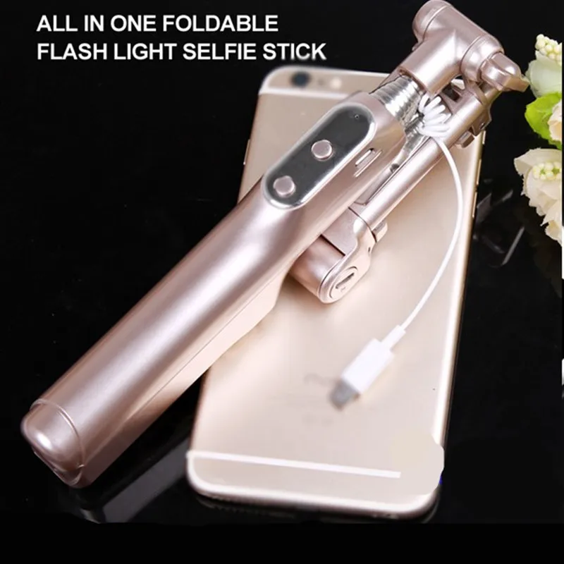Селфи палка SKF04 с Bluetooth монопод со светодиодной подсветкой 360 градусов и задним