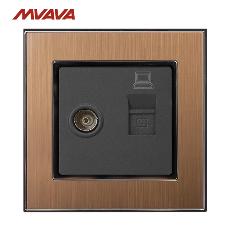 MVAVA компьютерные данные RJ45 данных + ТВ розетка интернет Джек настенная Роскошная