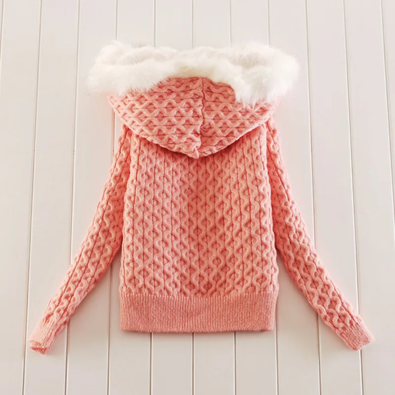 AKSLXDMMD 2019 осень зима женский свитер модный плотный флисовый кардиган с капюшоном