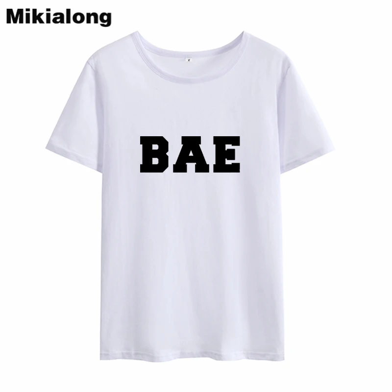 Футболка Mikialong BAE Kawaii Ulzzang Женская лето 2018 свободная футболка с коротким рукавом