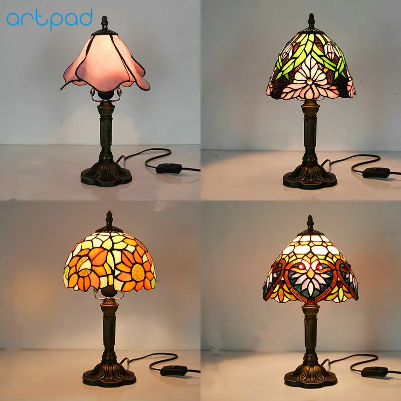 

Artpad Mediterranean Decor Turkish Mosaic Lamps E27 Stained Glass Lampshade Bedroom Bedside Vintage Table Lamp Light Fixtures