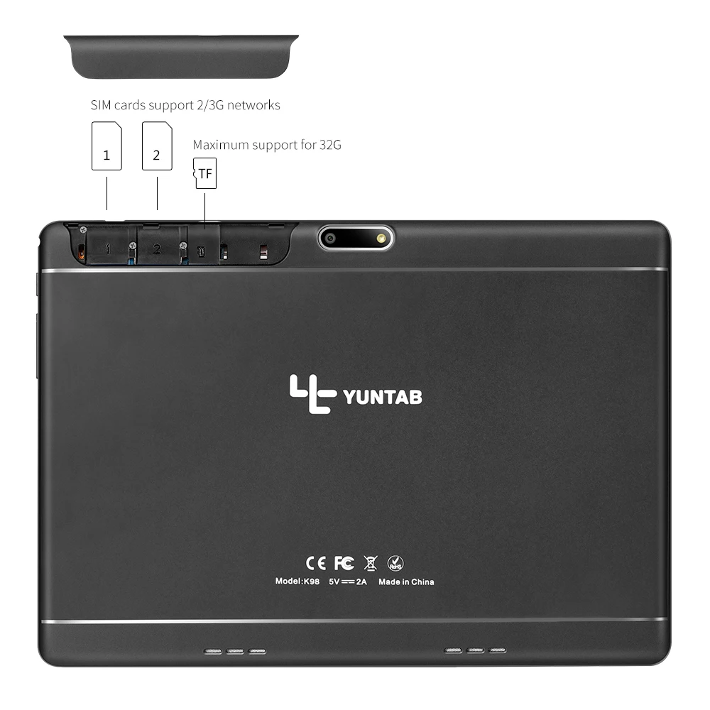 Yuntab K98 Android планшет 1 Гб + 16 четырехъядерный 9 6 дюймов IPS экран 800*1280 двойная камера