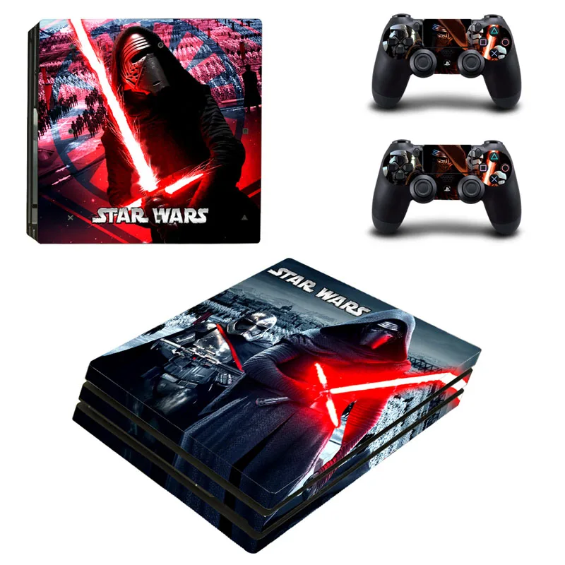Виниловая защитная пленка серии Star Wars для Playstation 4 Pro наклейка PS4 консоли + 2