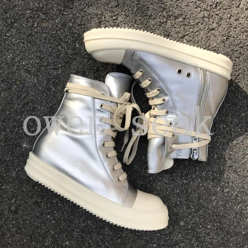 19ss Owen Seak/Мужская парусиновая обувь; высокие ботильоны на шнуровке; роскошные кроссовки; ботинки; Повседневная Брендовая обувь на плоской подошве на молнии; Цвет Черный; большие размеры