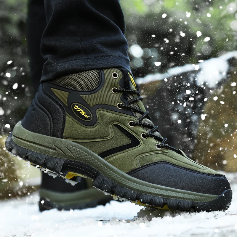 YITU/спортивная обувь мужские треккинговые ботинки зимние кроссовки с мехом для