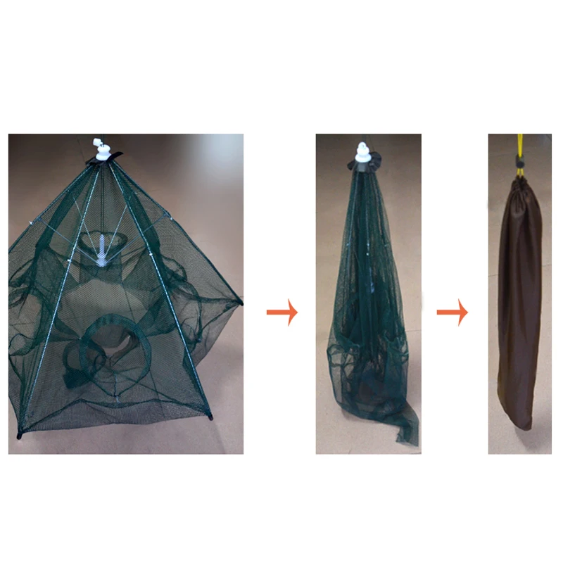 Акция автоматическая рыболовная сеть клетка для креветок нейлоновая Складная