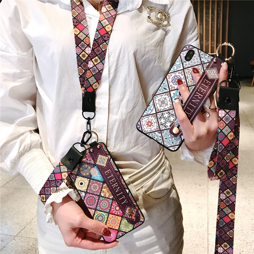 Fundas ремешок кисточки держатель Стенд Телефон чехол для samsung Galaxy A60 A70 силиконовый