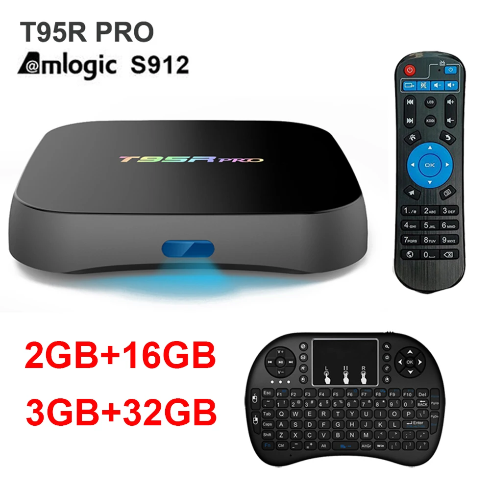 [T95rpro] Amlogic S912 Android 7.1 ТВ коробка Octa Core 2.4 г + 5 Wi Fi 2 г/ 16 3G/32 Smart BT4.0 4 К H.265 media player PK h96pro +|s912