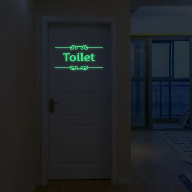 Креативная светящаяся Настенная Наклейка s двери туалета ванной декоративная