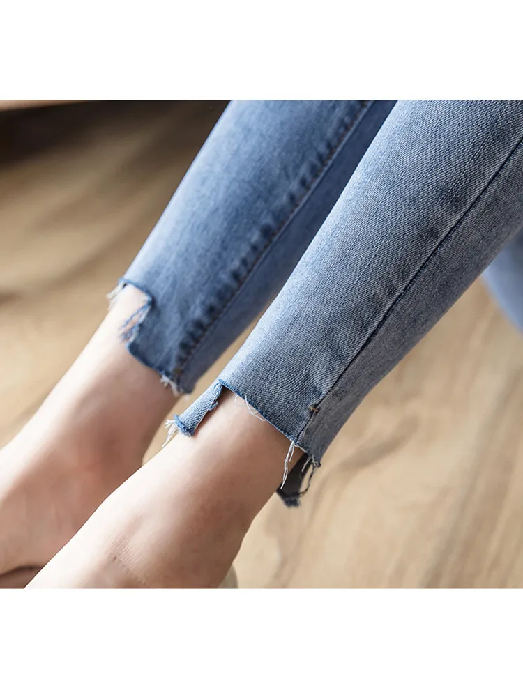 

JUJULAND Fashion Women Solid Push Up Blue Sexy Denim Jeans Skinny High Waist Stretch Jeans For Female Fashion Pencil Pants 6596