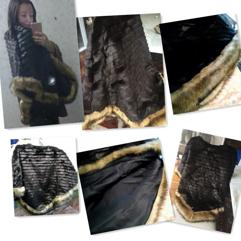 

Luxury Faux Fur Batwing Sleeve Coat Women Winter Fashion Thicken Warm Elegant Fur Coat Cloak Cape Poncho Jacket Outerwear 7Q1172