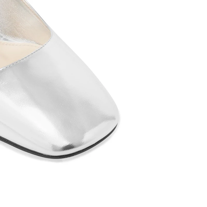 Женские туфли на квадратном каблуке серебристые туфли-лодочки с ремешком и