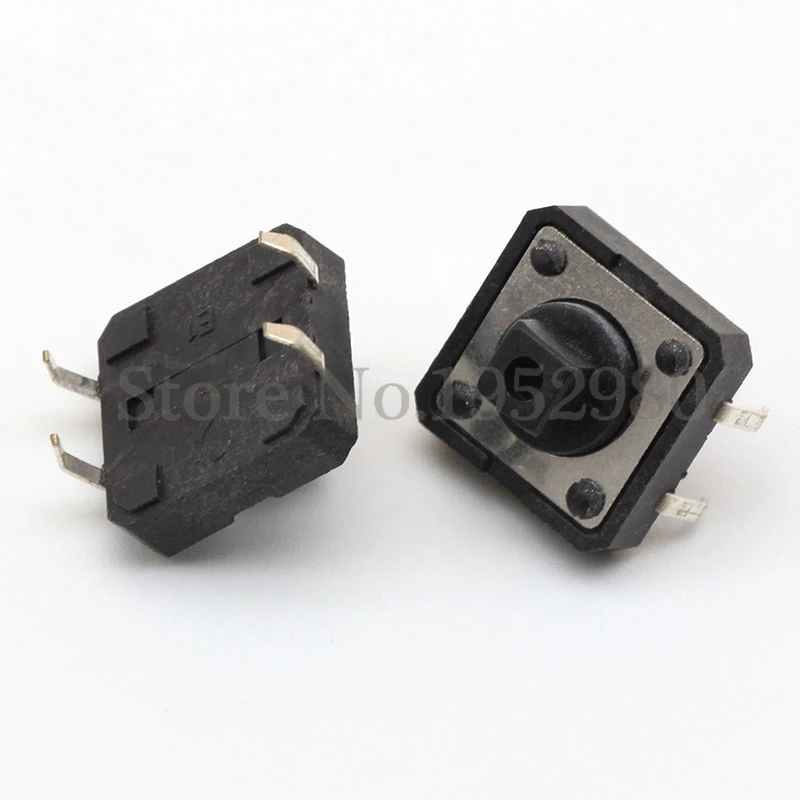 Микро кнопочный тактовый Переключатель Omron 12*12*7 3 DIP 4 Pin Квадратная Головка черный
