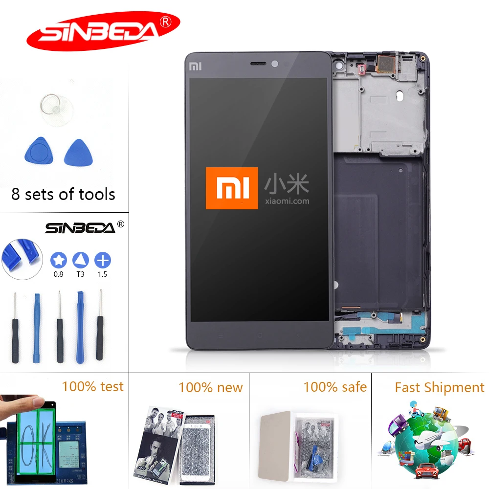 5,0 ' дисплей для Xiaomi mi 4c lcd кодирующий преобразователь сенсорного экрана в сборе с рамкой для Xiaomi mi 4c lcd mi 4c дисплей