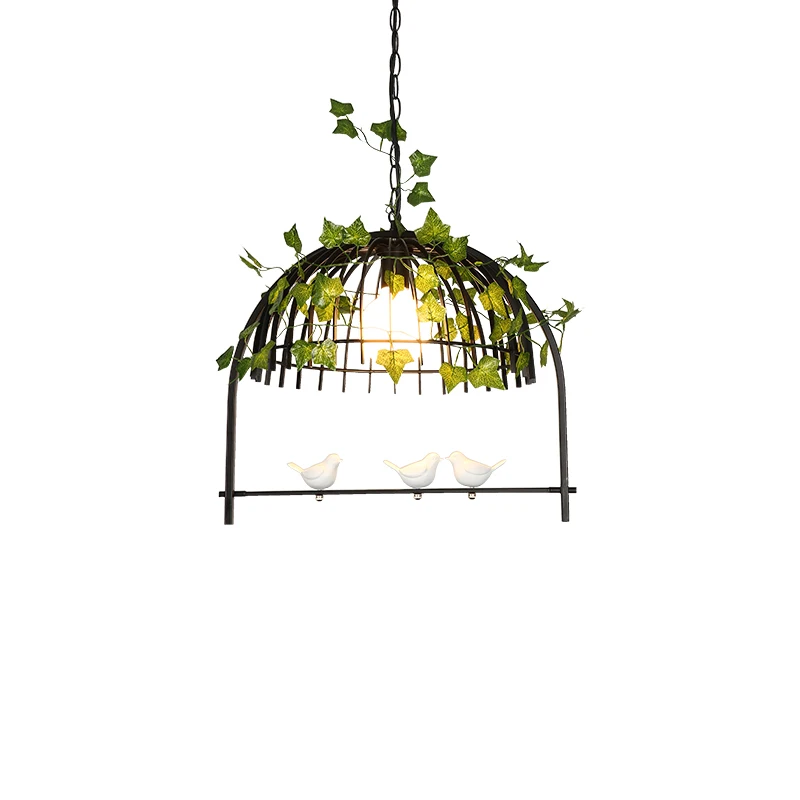 Современные подвесные светильники в виде черной клетки железные