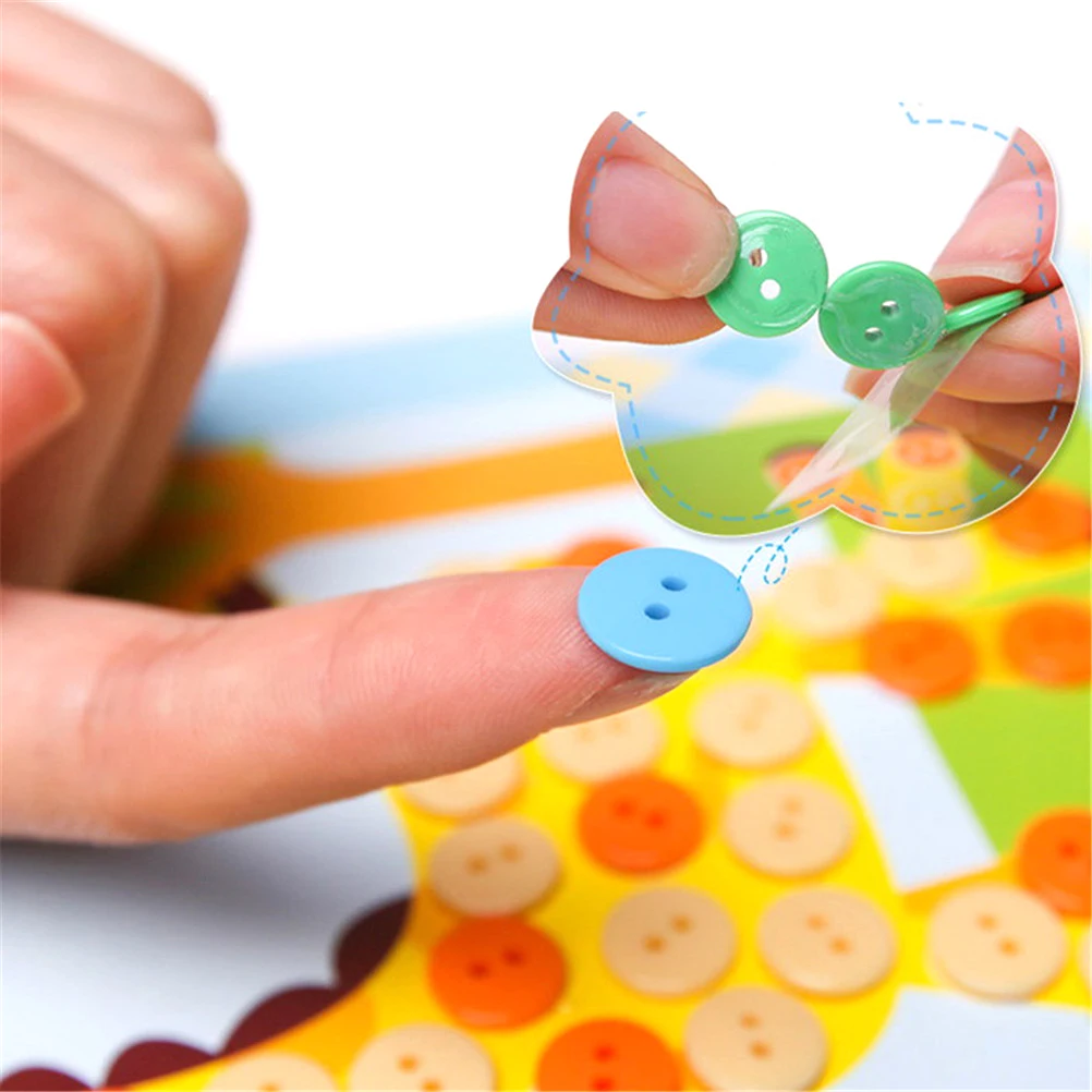 

kids Sticky Art Educational Handmade Toys DIY Button to Craft Painting For Over 3 Years Kid Children Creative