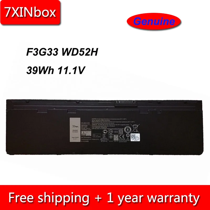 7XINbox 39Wh 11 1 V подлинный F3G33 VFV59 W57CV Аккумулятор для ноутбука Dell Latitude E7240 E7250 E7270 WD52H HJ8KP