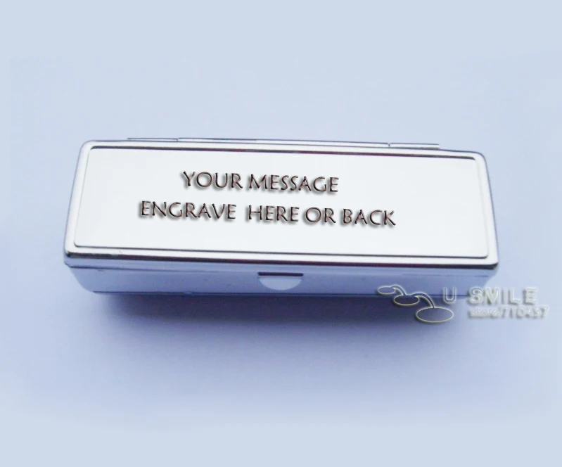 Металлический зеркальный чехол для губной помады серебристого цвета 1000X