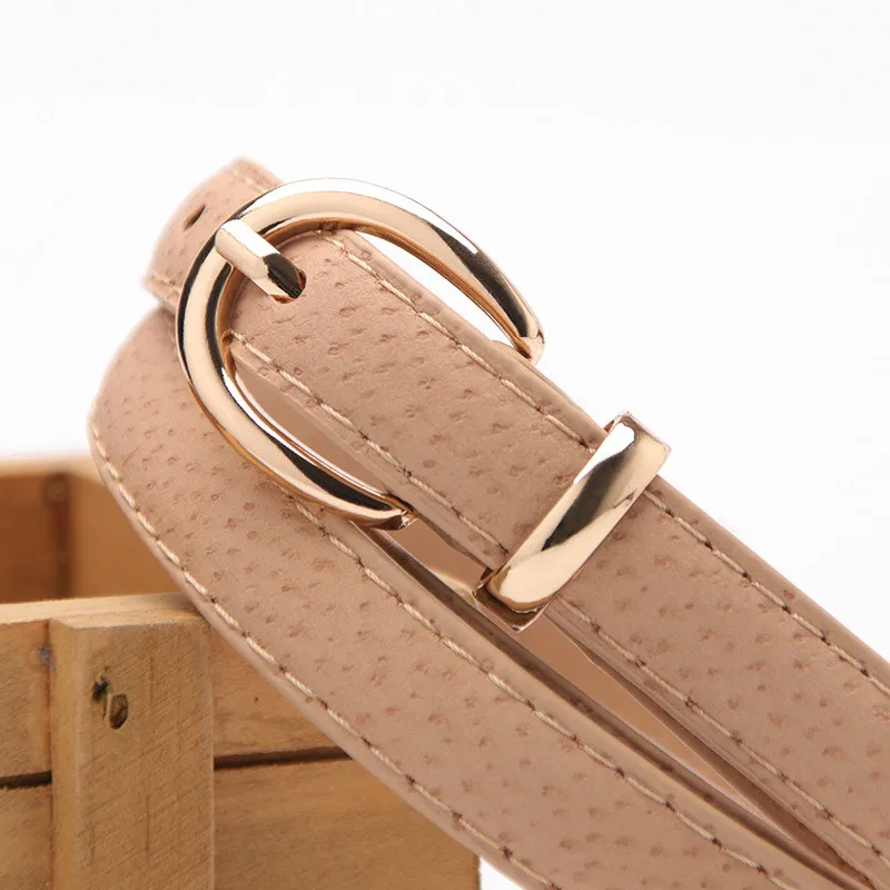 

Women Faux Leather Belts Candy Color Thin Skinny Waistband Adjustable Belt Simple Solid Color Fashion Thin Belt Female