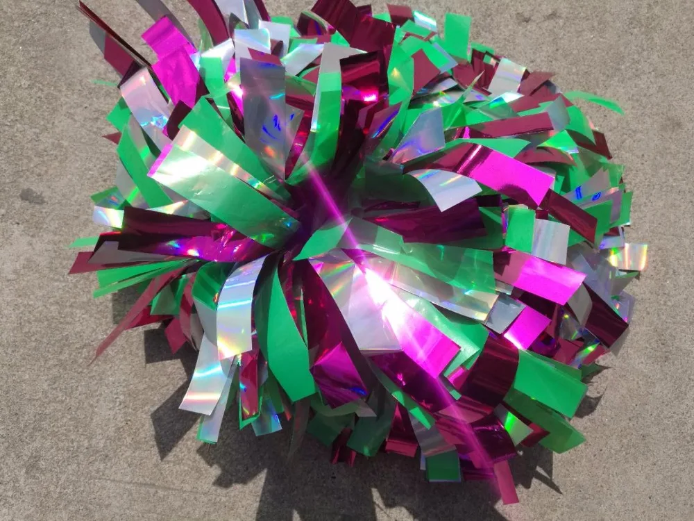 Болельщик Poms 3/4 &quotx 6&quot ~ болельщик pom пластик зеленый/металлик Светло ярко