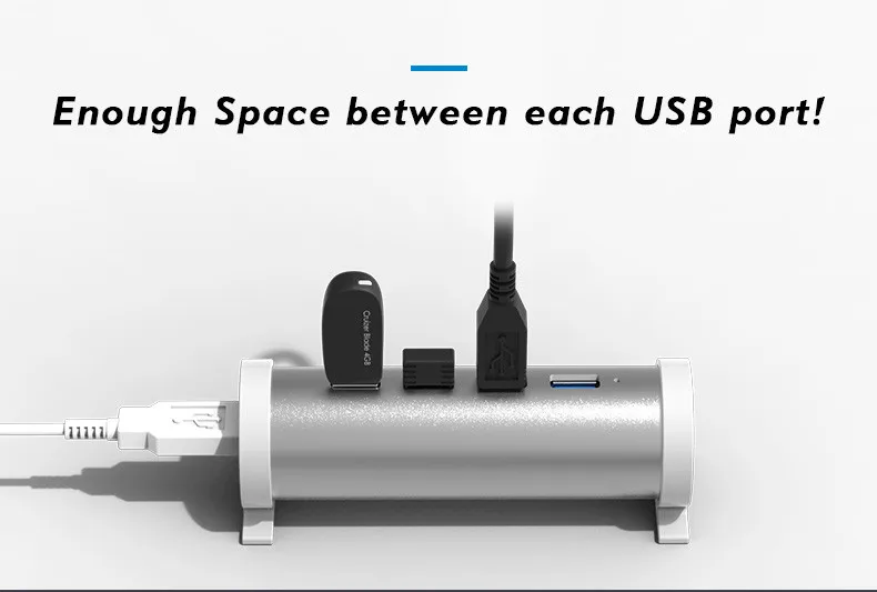 Высокоскоростной портативный алюминиевый usb хаб с 4 портами USB 3 0 разветвитель