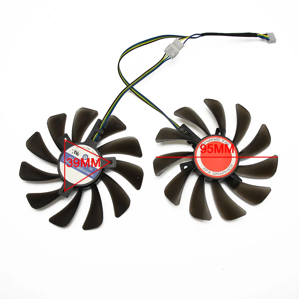 95 мм FDC10U12S9-C CF1010U12S кулер вентилятор Замена для XFX AMD Radeon RX 580 590 RX580 RX590 Графика карты вентилятор охлаждения