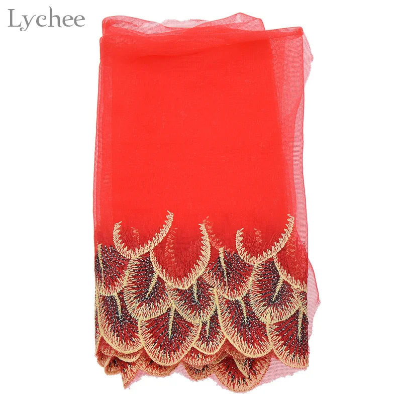 Lychee 1 ярд Павлин перо кружевные планки DIY ручной работы вышивка кружева отделка