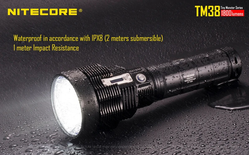 Маленький монстр серии Nitecore TM38 CREE XHP35 HI D4 светодиодный 1800 люмен перезаряжаемый прожектор с дальностью луча 1400 метров