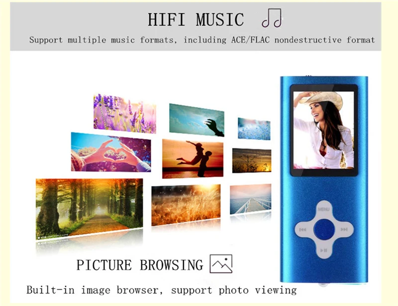 Новая кнопка Вставка карты памяти MP3 плеер 5 цветов тонкий 1,8 дюймов ЖК-дисплей Media Video игра фильм радио FM долгое время звучания