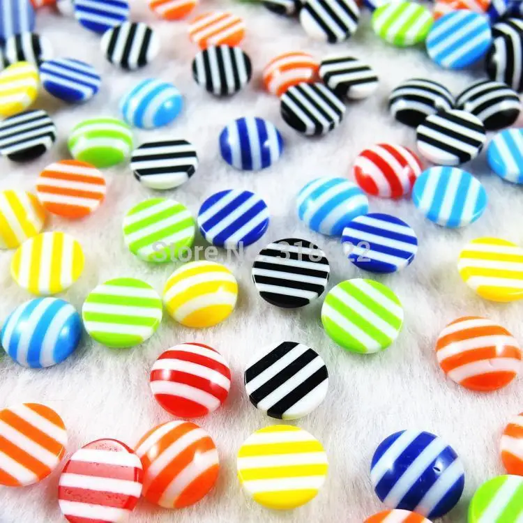 Новый дизайн оптовая продажа 8 одноцветных смешанных цветов 10 мм 200 шт. полосатые