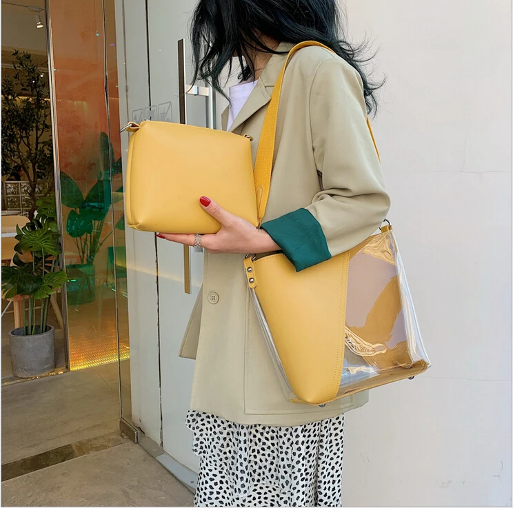 Женская сумка мешок Новинка лета 2019 Корейская мессенджер прозрачная пляжная