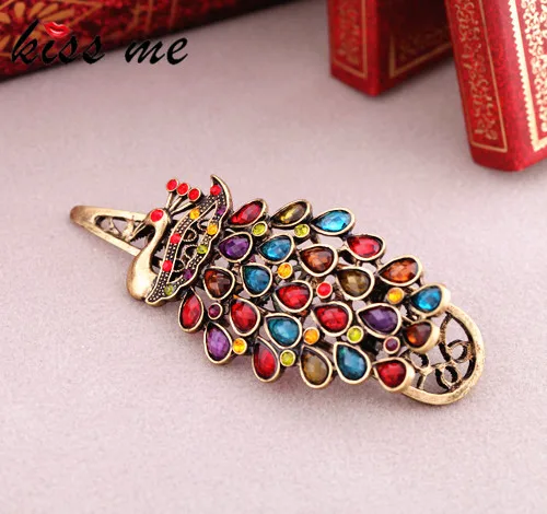 Модные Винтажные Аксессуары драгоценный камень Павлин аксессуары для волос