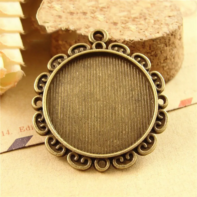 5 шт./лот винтажные подвески в виде цветка цветов оправы для кабошона базовые